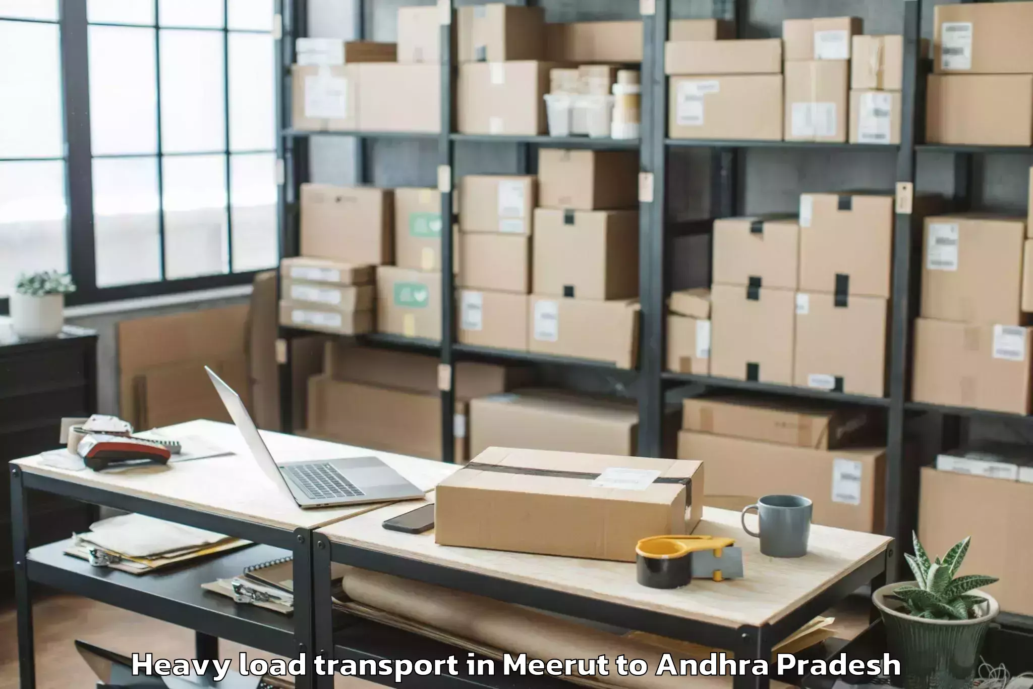 Book Meerut to Nallajerla Heavy Load Transport Online